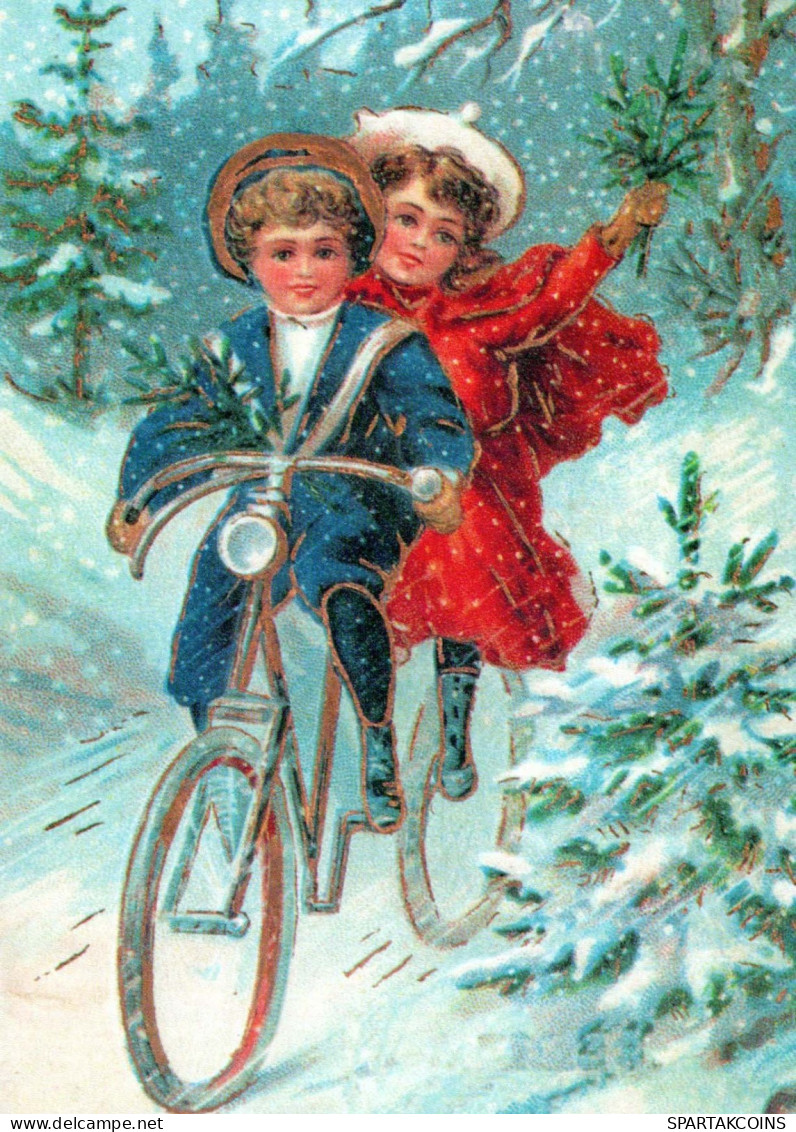 Feliz Año Navidad NIÑOS Vintage Tarjeta Postal CPSM #PAY833.ES - New Year