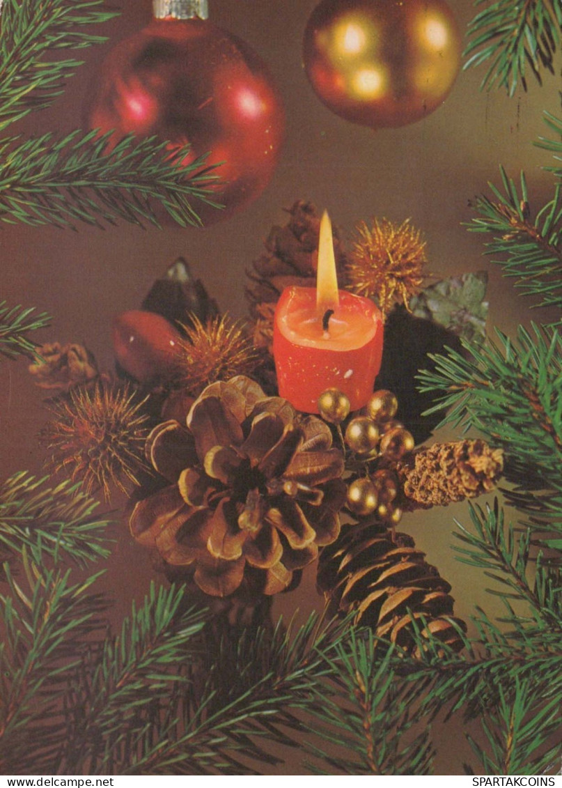 Neujahr Weihnachten KERZE Vintage Ansichtskarte Postkarte CPSM #PAV516.DE - New Year