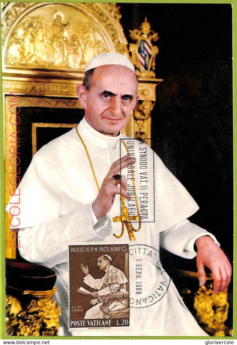 Ad3282 - VATICAN - Postal History - MAXIMUM CARD - 1966 - RELIGION, Pope - Cristianesimo