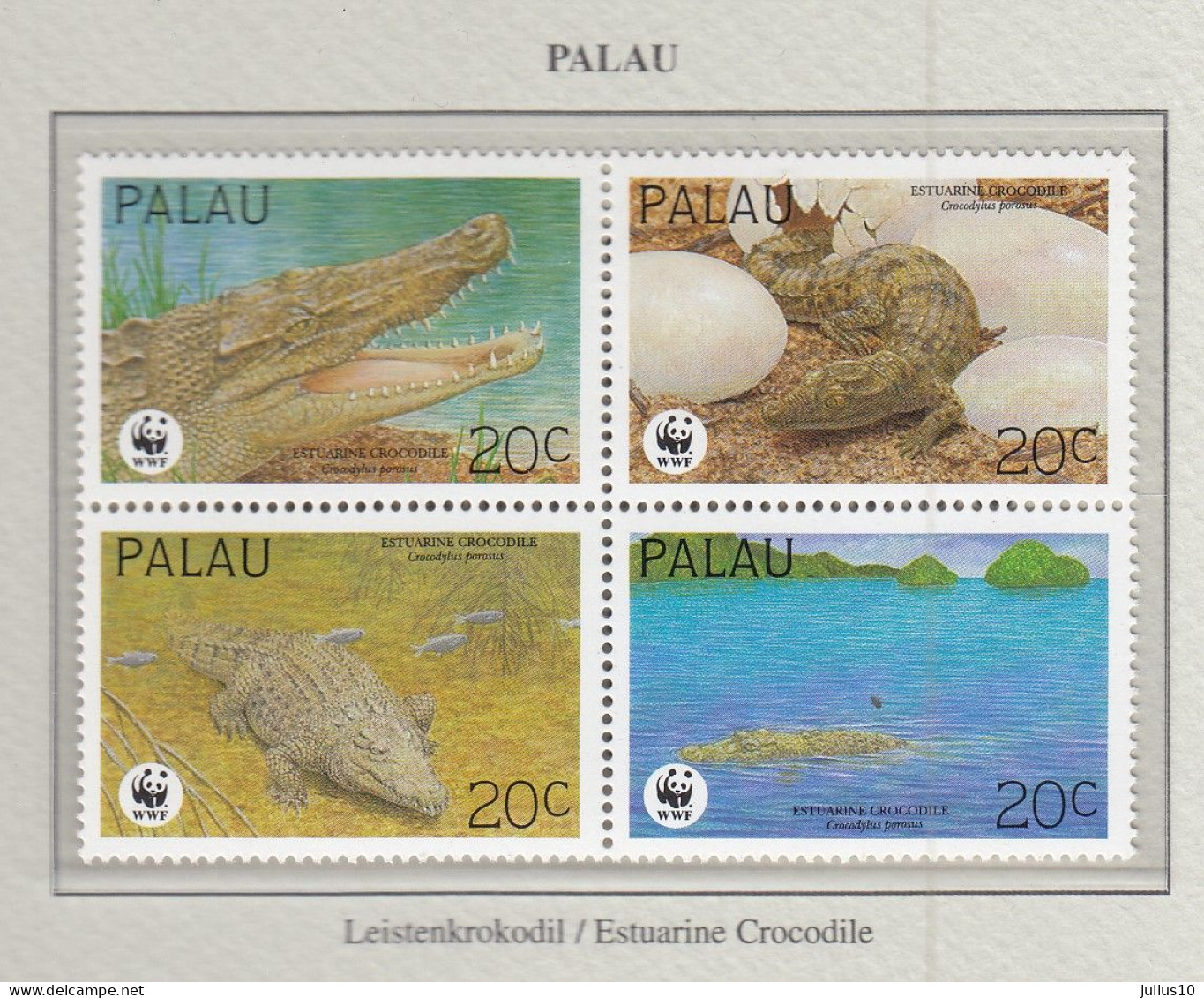 PALAU 1994 WWF Crocodiles Mi 690-693 MNH(**) Fauna 507 - Otros & Sin Clasificación
