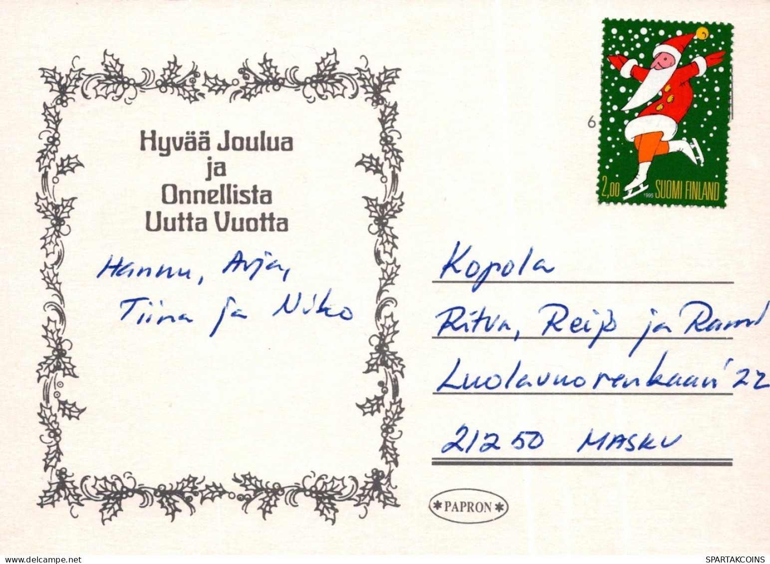 WEIHNACHTSMANN SANTA CLAUS WEIHNACHTSFERIEN Vintage Postkarte CPSM #PAJ874.DE - Santa Claus