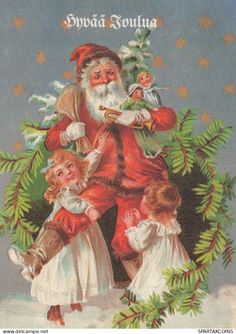 WEIHNACHTSMANN SANTA CLAUS KINDER WEIHNACHTSFERIEN Vintage Postkarte CPSM #PAK307.DE - Santa Claus