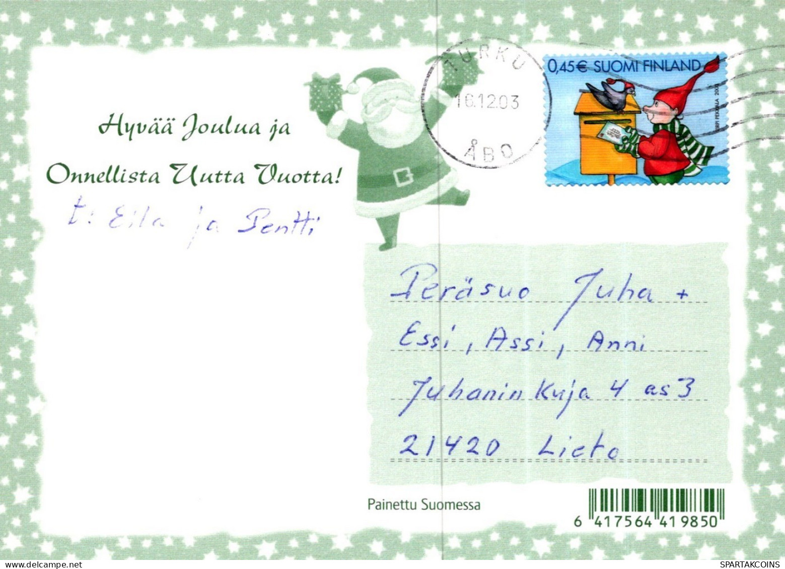WEIHNACHTSMANN SANTA CLAUS KINDER WEIHNACHTSFERIEN Vintage Postkarte CPSM #PAK229.DE - Santa Claus