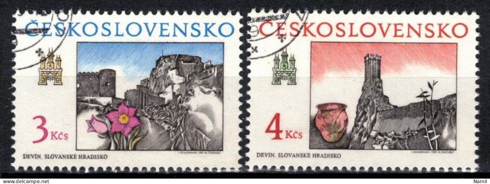 Tchécoslovaquie 1989 Mi 3022-3 (Yv 2823-4), Obliteré - Usados