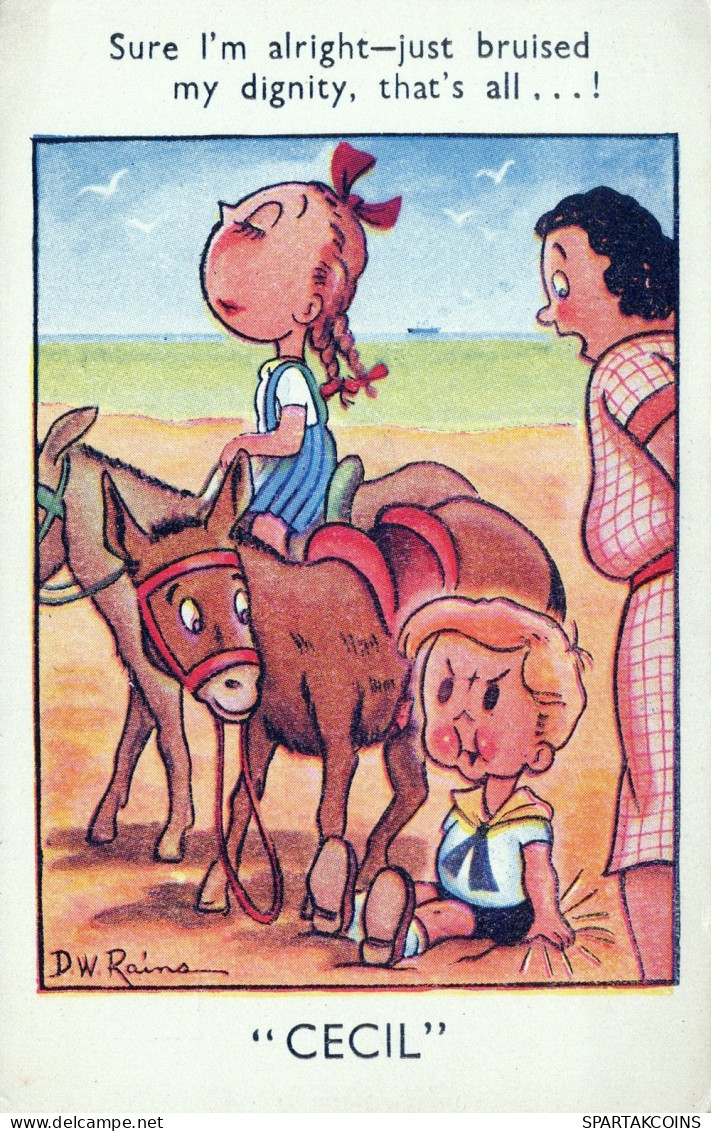 ÂNE Animaux Vintage Antique CPA Carte Postale #PAA247.FR - Donkeys