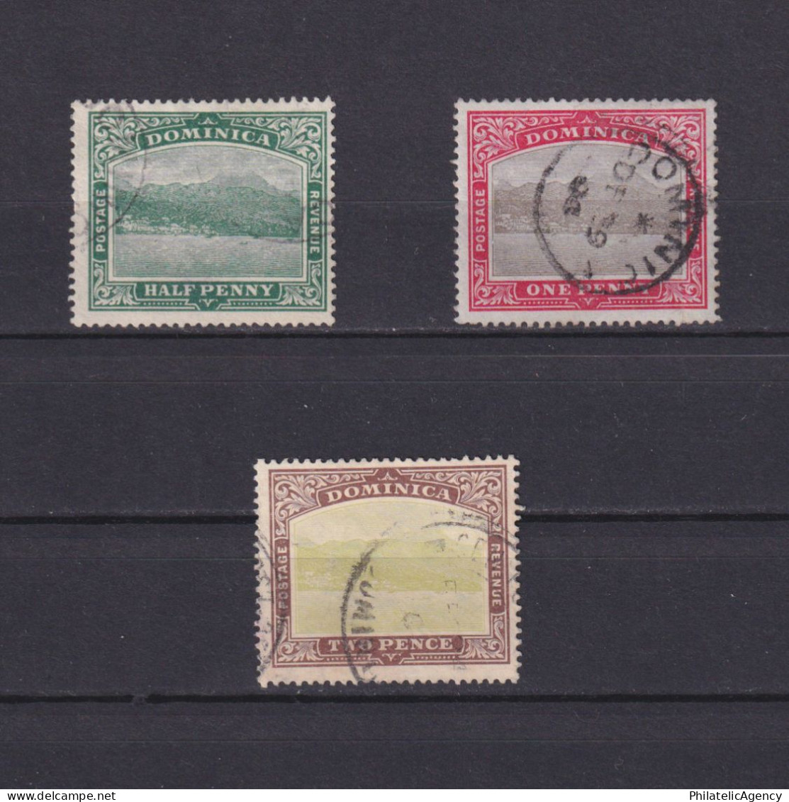 DOMINICA 1907, SG #37-39, CV £30, Wmk Mult Crown CA, Part Set, Used - Dominica (...-1978)