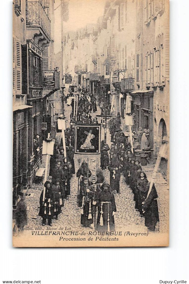 VILLEFRANCHE DE ROUERGUE - Procession Des Pénitents - Très Bon état - Villefranche De Rouergue