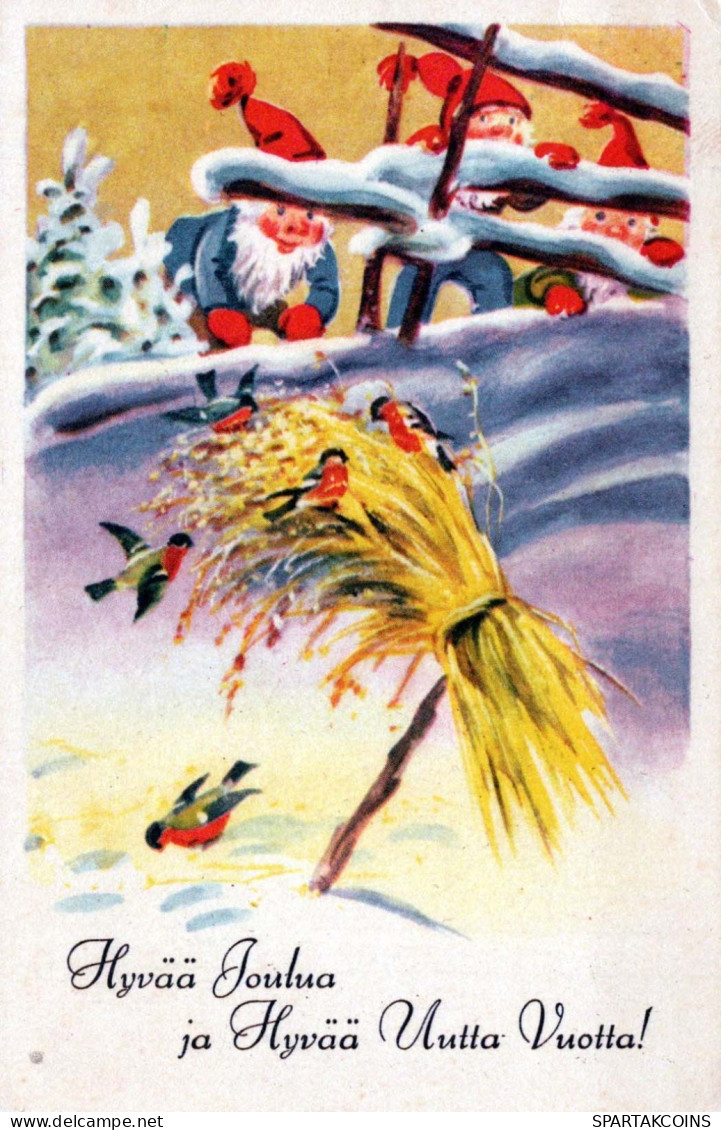 Bonne Année Noël GNOME Vintage Carte Postale CPSMPF #PKD357.FR - New Year