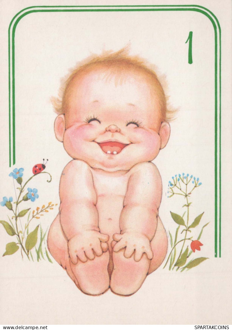 JOYEUX ANNIVERSAIRE 1 Ans FILLE ENFANTS Vintage Carte Postale CPSM Unposted #PBU111.FR - Compleanni