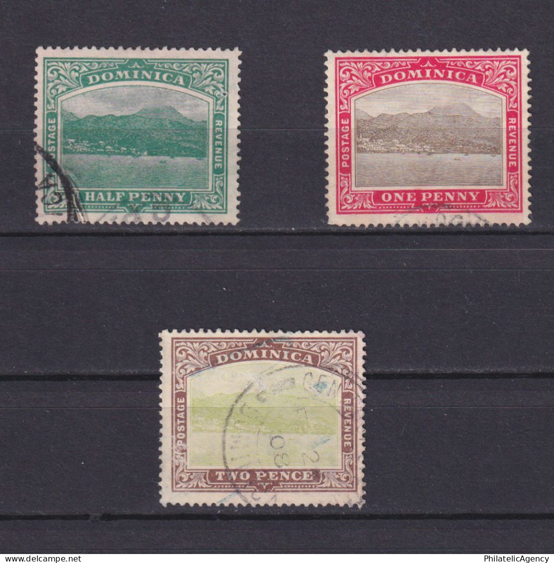 DOMINICA 1907, SG #37-39, CV £30, Wmk Mult Crown CA, Part Set, Used - Dominique (...-1978)