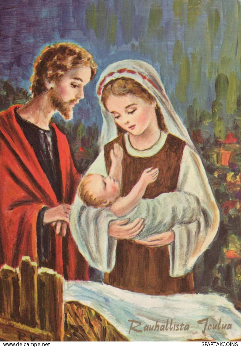 Vierge Marie Madone Bébé JÉSUS Noël Religion Vintage Carte Postale CPSM #PBP742.FR - Jungfräuliche Marie Und Madona
