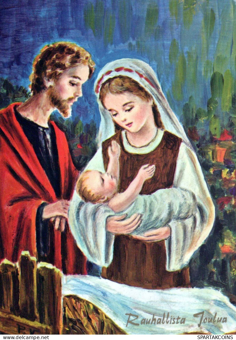Vierge Marie Madone Bébé JÉSUS Noël Religion Vintage Carte Postale CPSM #PBP742.FR - Virgen Maria Y Las Madonnas