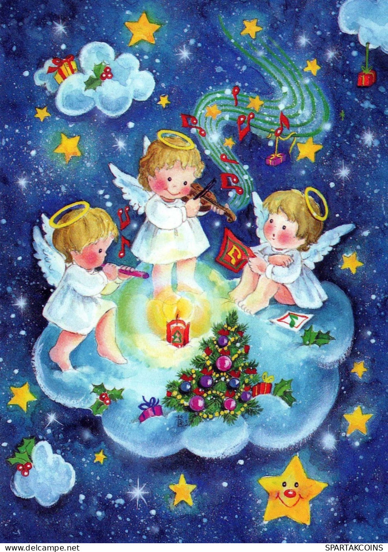 ANGE Noël Vintage Carte Postale CPSM #PBP420.FR - Angels