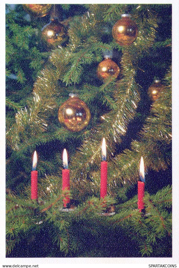 Bonne Année Noël BOUGIE Vintage Carte Postale CPSM #PBN675.FR - New Year