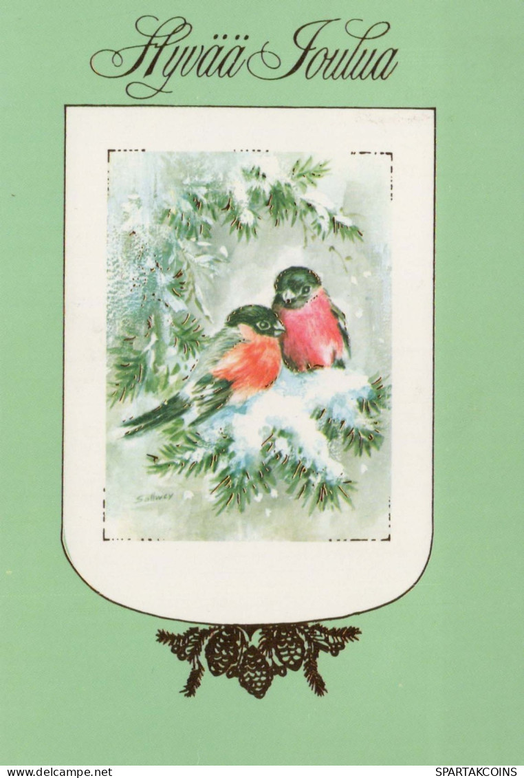 Bonne Année Noël OISEAU Vintage Carte Postale CPSM #PBM793.FR - New Year