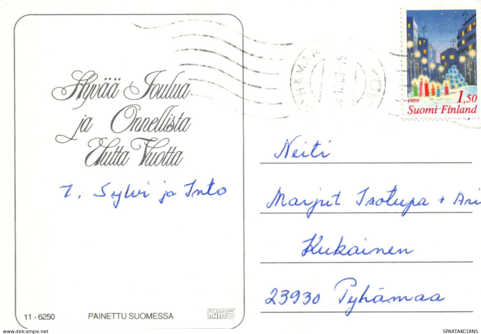Bonne Année Noël OISEAU Vintage Carte Postale CPSM #PBM793.FR - New Year