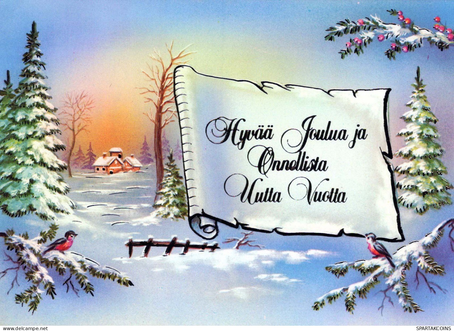 Bonne Année Noël Vintage Carte Postale CPSM #PBM604.FR - New Year