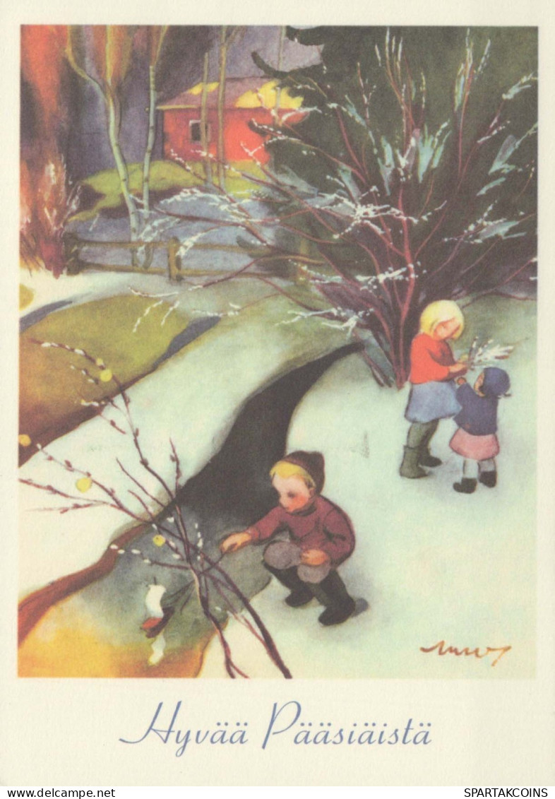 Bonne Année Noël ENFANTS Vintage Carte Postale CPSM #PBM345.FR - New Year