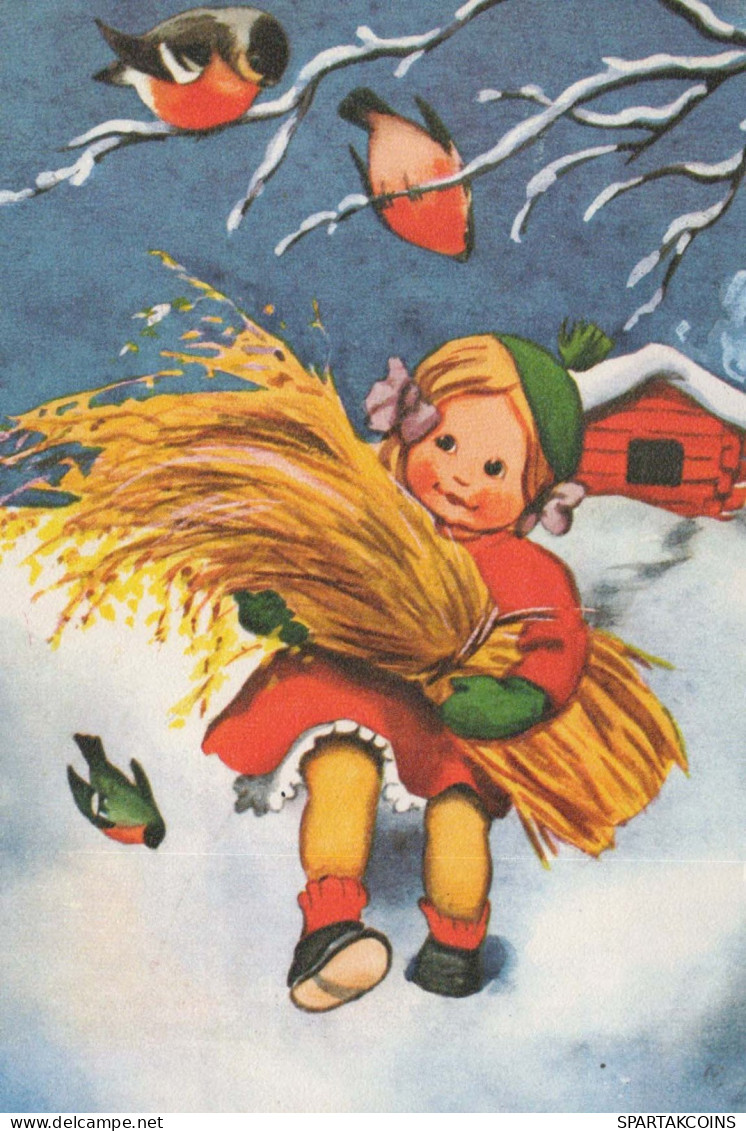 Bonne Année Noël ENFANTS Vintage Carte Postale CPSM #PBM278.FR - New Year