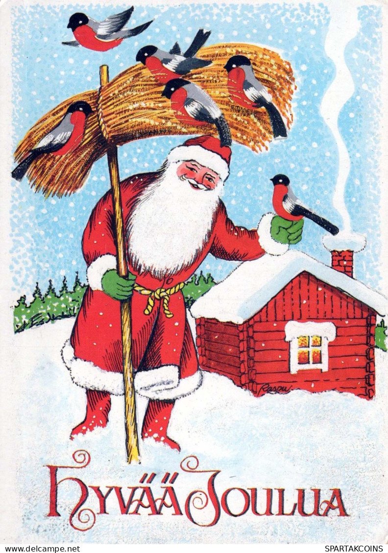 PÈRE NOËL Bonne Année Noël Vintage Carte Postale CPSM #PBL499.FR - Santa Claus