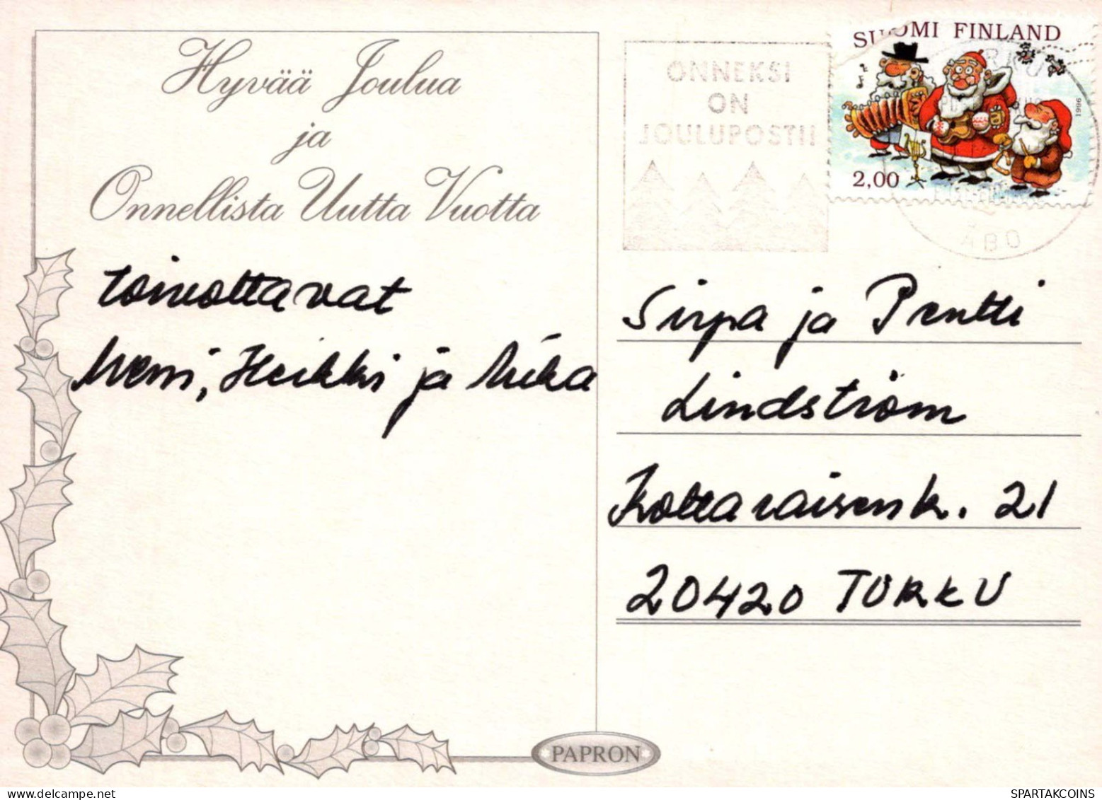 PÈRE NOËL Bonne Année Noël Vintage Carte Postale CPSM #PBL435.FR - Santa Claus