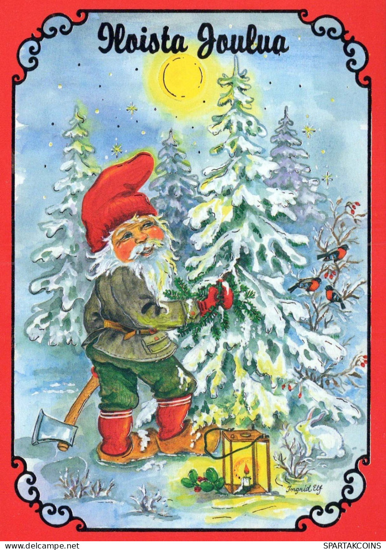 PÈRE NOËL Bonne Année Noël Vintage Carte Postale CPSM #PBL435.FR - Santa Claus