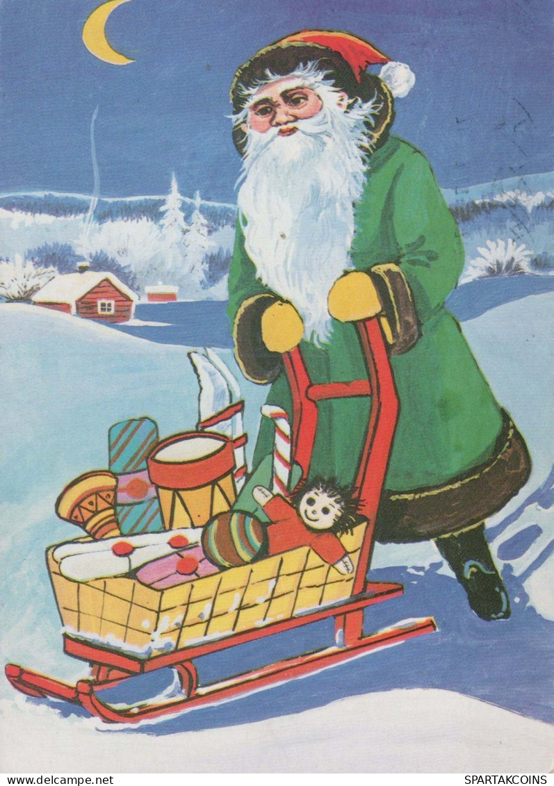 PÈRE NOËL Bonne Année Noël Vintage Carte Postale CPSM #PBL308.FR - Santa Claus