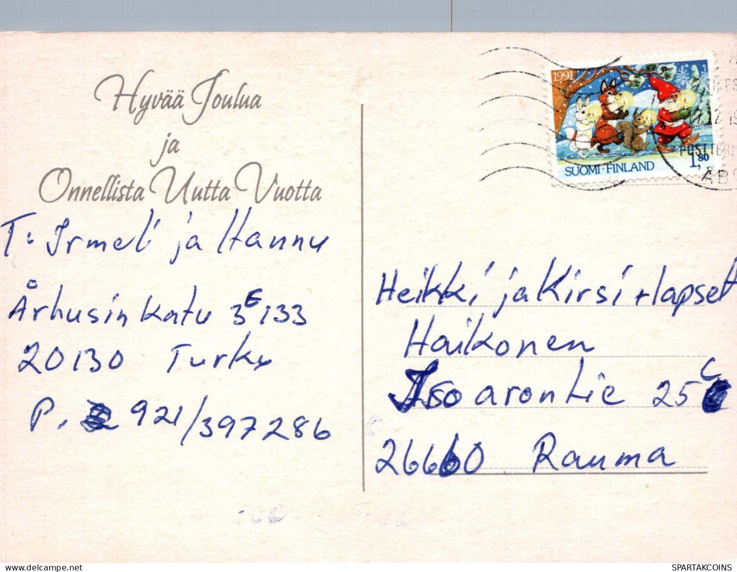 PÈRE NOËL Bonne Année Noël Vintage Carte Postale CPSM #PBL308.FR - Santa Claus