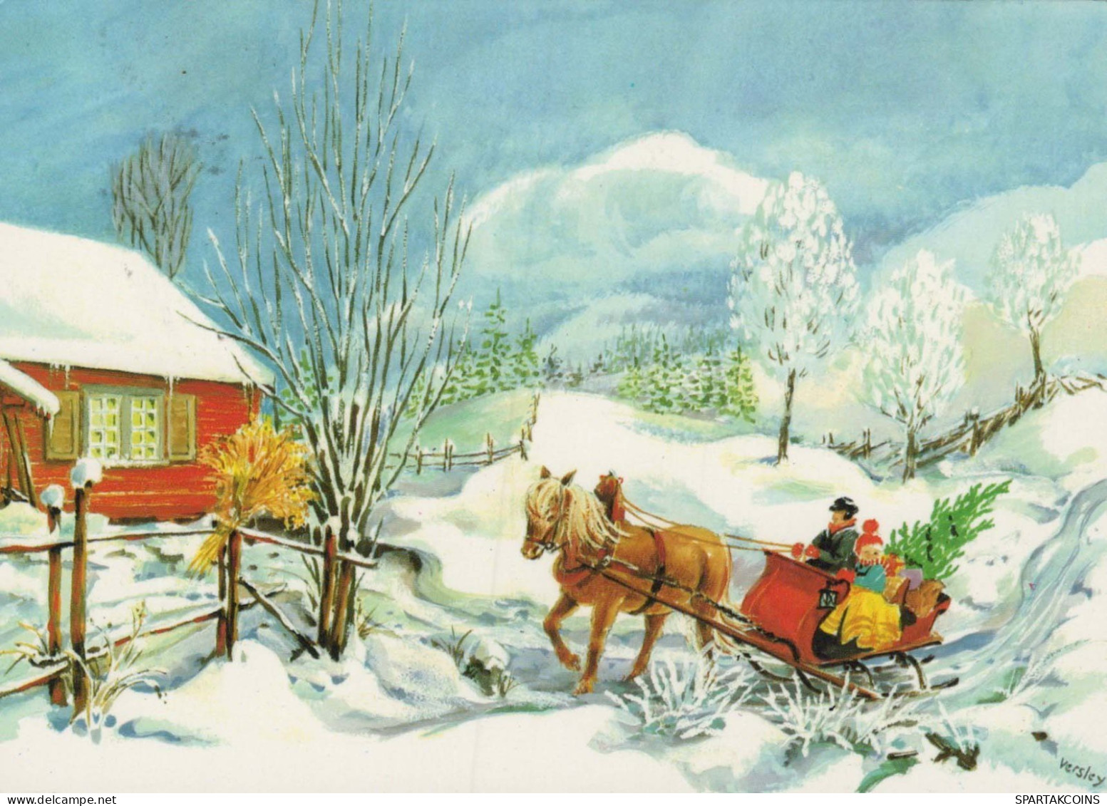 PÈRE NOËL Bonne Année Noël Vintage Carte Postale CPSM #PBL564.FR - Santa Claus