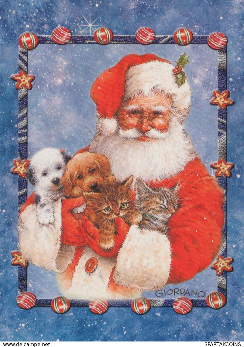 PÈRE NOËL Bonne Année Noël Vintage Carte Postale CPSM #PBL043.FR - Santa Claus