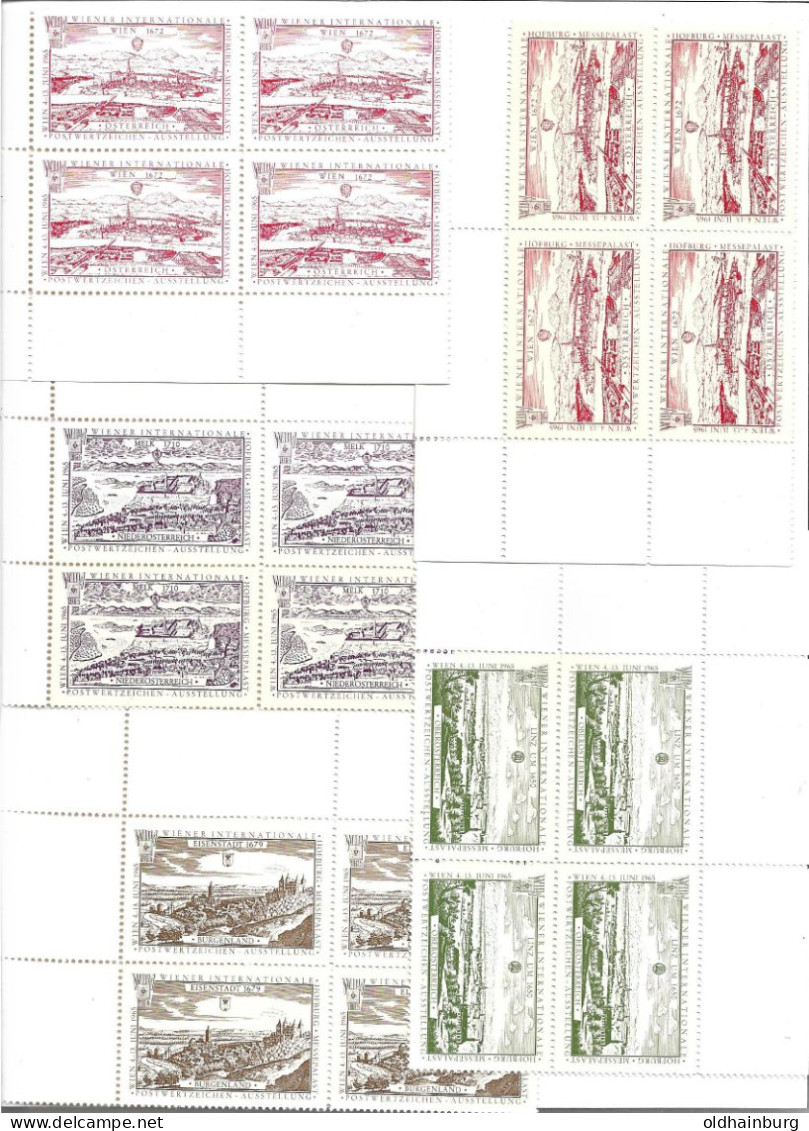 0504h: WIPA 1965, "Vignetten- Viererblocks Der Landeshauptstädte" Lt. Scan - Variétés & Curiosités