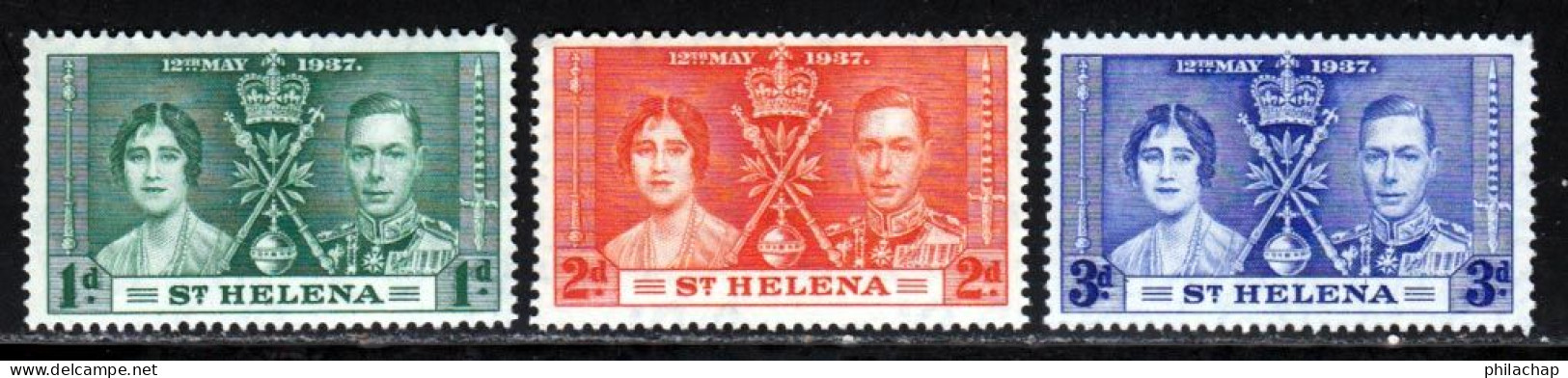 Sainte Helene 1937 Yvert 93 / 95 ** TB - Isla Sta Helena