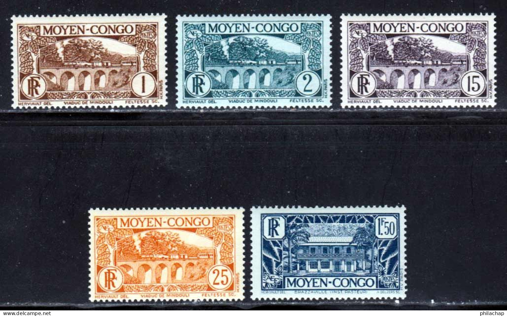 Congo Français 1933 Yvert 113-114-118-120-129 ** TB Bord De Feuille - Neufs