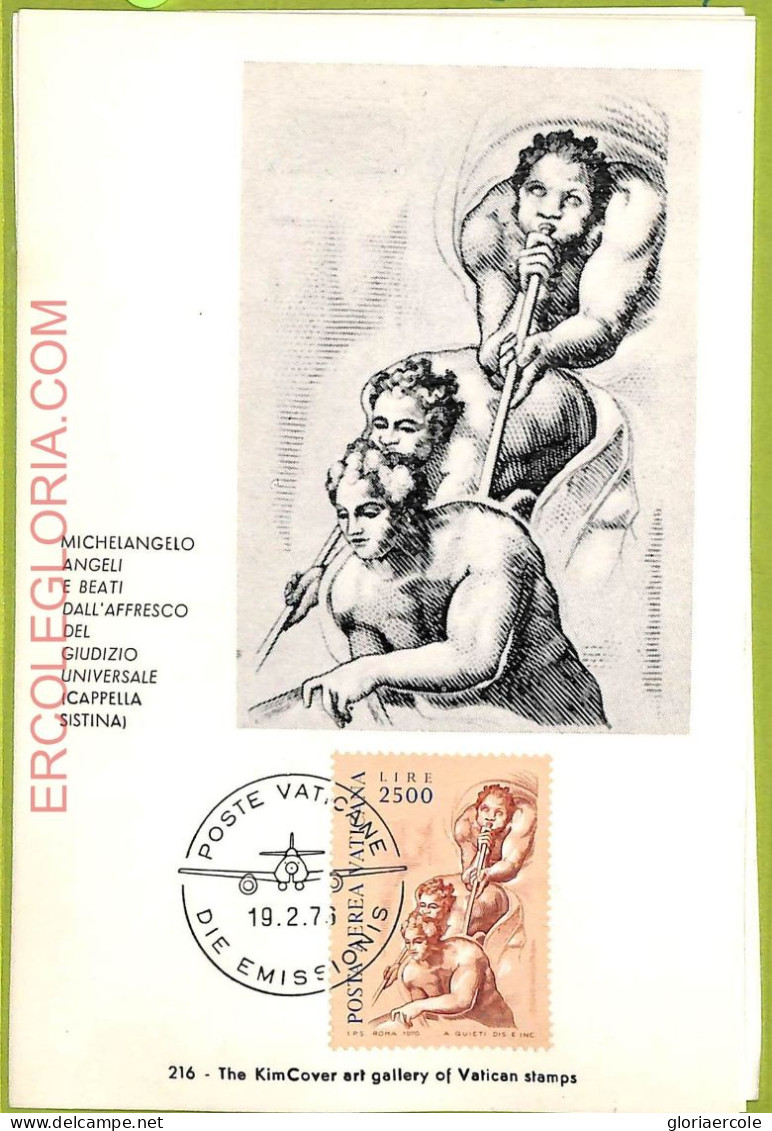 Ad3284 - VATICAN - Postal History - Set Of 2 MAXIMUM CARD -1976 Art Michelangelo - Autres & Non Classés