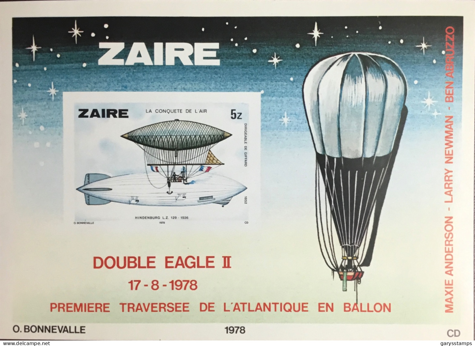 Zaire 1978 Conquest Of Air IMPERF Minisheet MNH - Ungebraucht