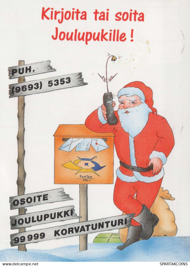BABBO NATALE Buon Anno Natale Vintage Cartolina CPSM #PAU545.IT - Santa Claus