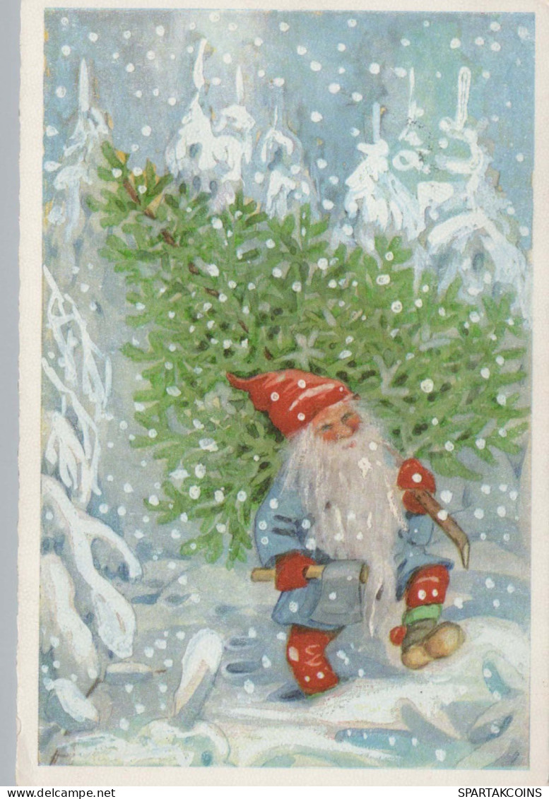 BABBO NATALE Buon Anno Natale Vintage Cartolina CPSM #PAU610.IT - Santa Claus