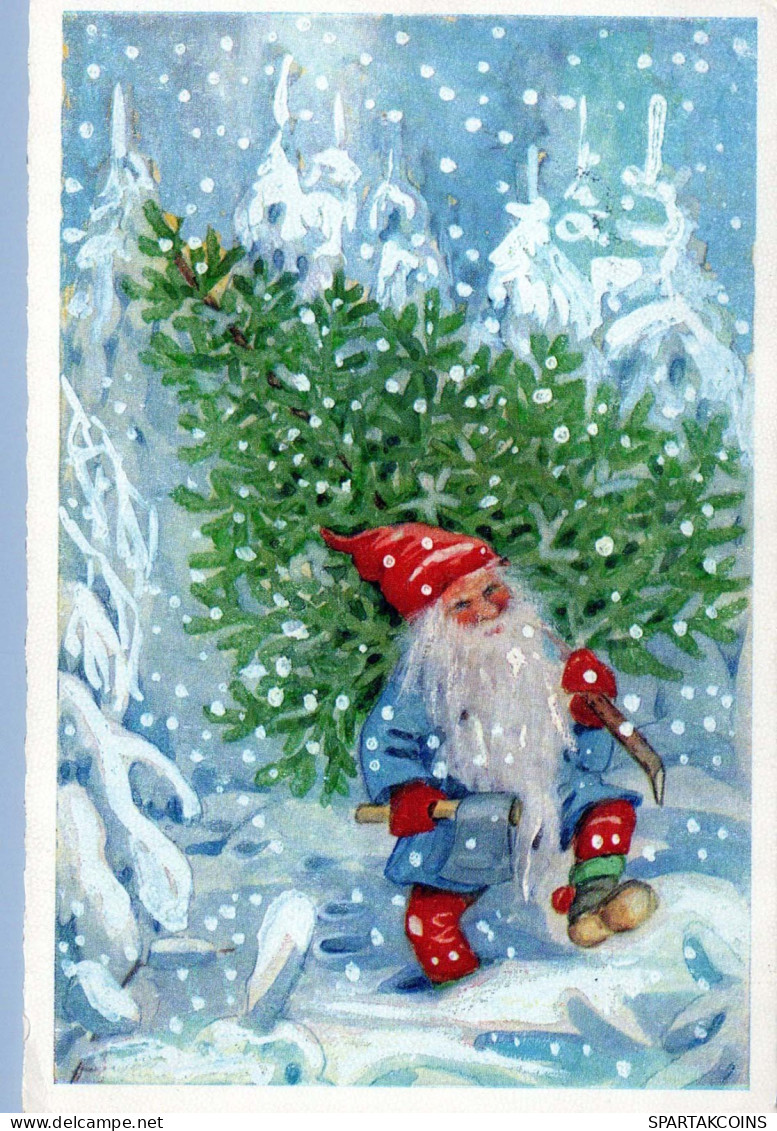 BABBO NATALE Buon Anno Natale Vintage Cartolina CPSM #PAU610.IT - Kerstman