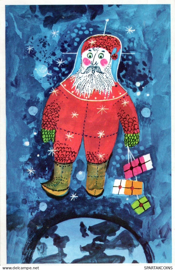 BABBO NATALE Buon Anno Natale Vintage Cartolina CPSM #PAU410.IT - Santa Claus