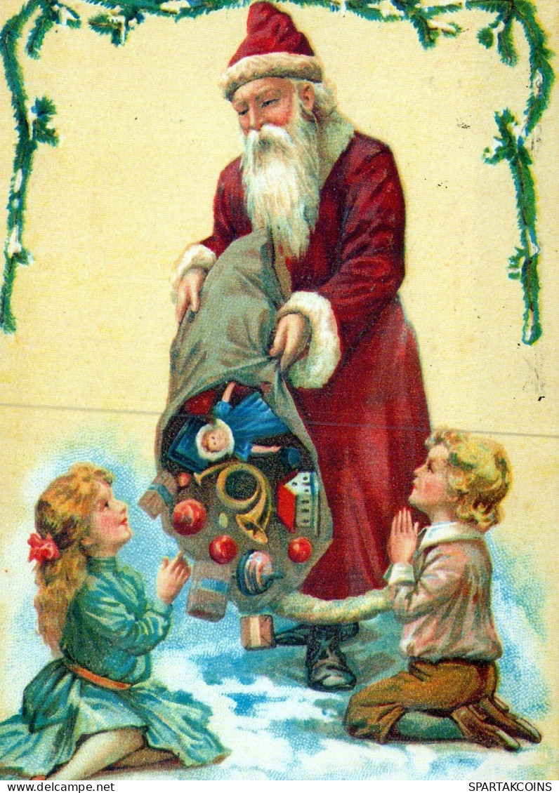BABBO NATALE BAMBINO Natale Vintage Cartolina CPSM #PAK924.IT - Kerstman