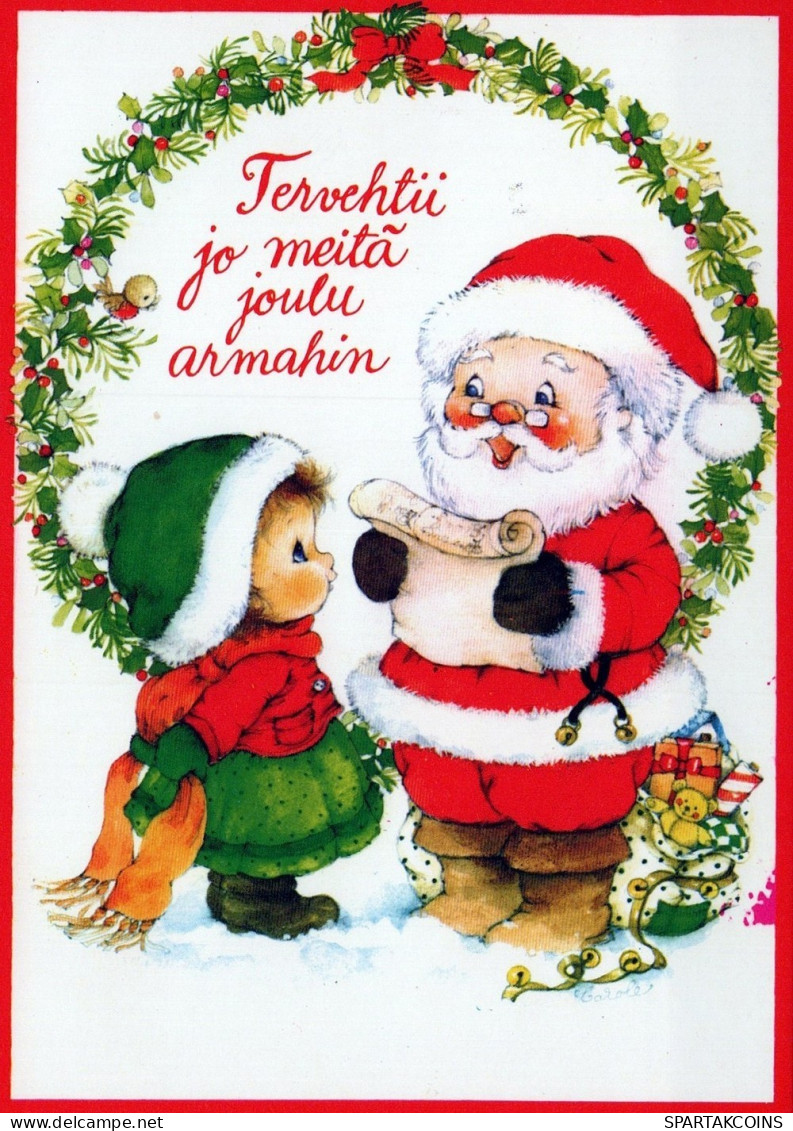 BABBO NATALE BAMBINO Natale Vintage Cartolina CPSM #PAK230.IT - Kerstman