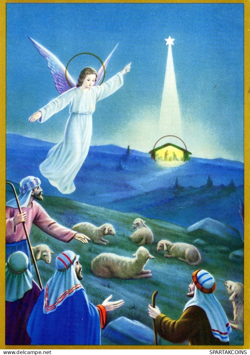 ANGELO Buon Anno Natale Vintage Cartolina CPSM #PAH823.IT - Angeles