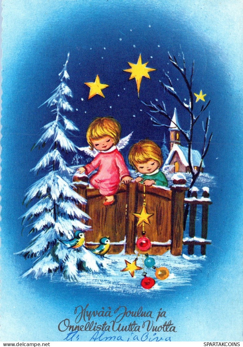 ANGELO Buon Anno Natale Vintage Cartolina CPSM #PAH641.IT - Anges