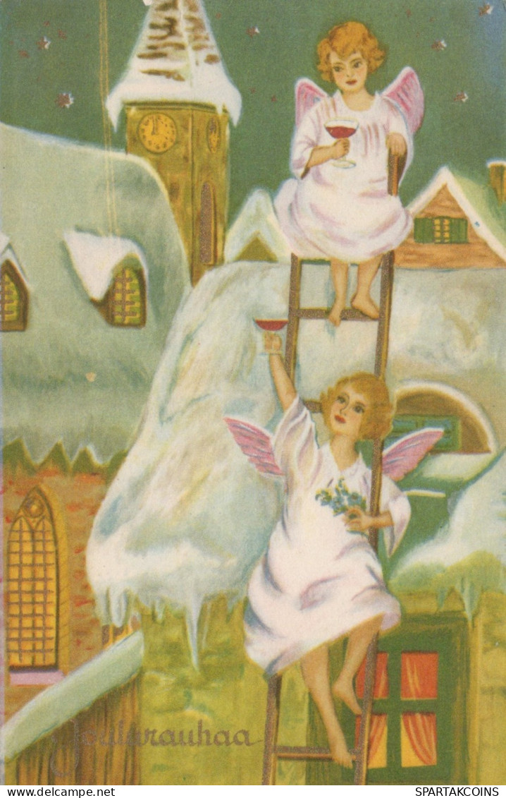 ANGELO Buon Anno Natale Vintage Cartolina CPSMPF #PAG759.IT - Angels