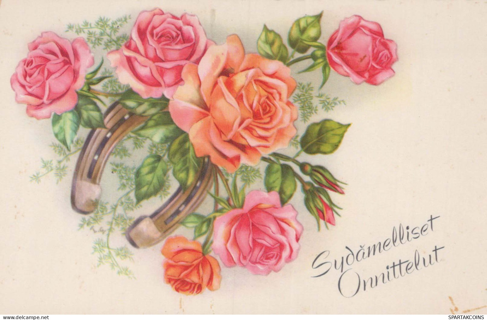 FLOWERS Vintage Ansichtskarte Postkarte CPA #PKE501.DE - Fiori