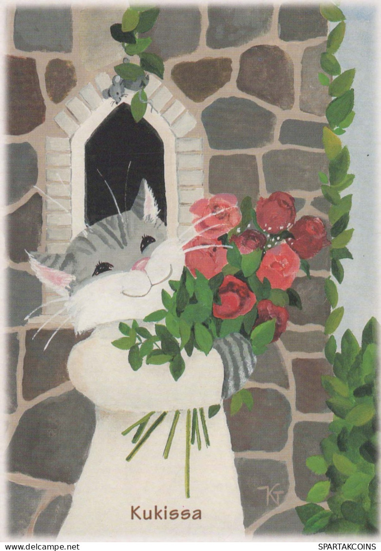 KATZE MIEZEKATZE Tier Vintage Ansichtskarte Postkarte CPSM #PBR035.DE - Katzen