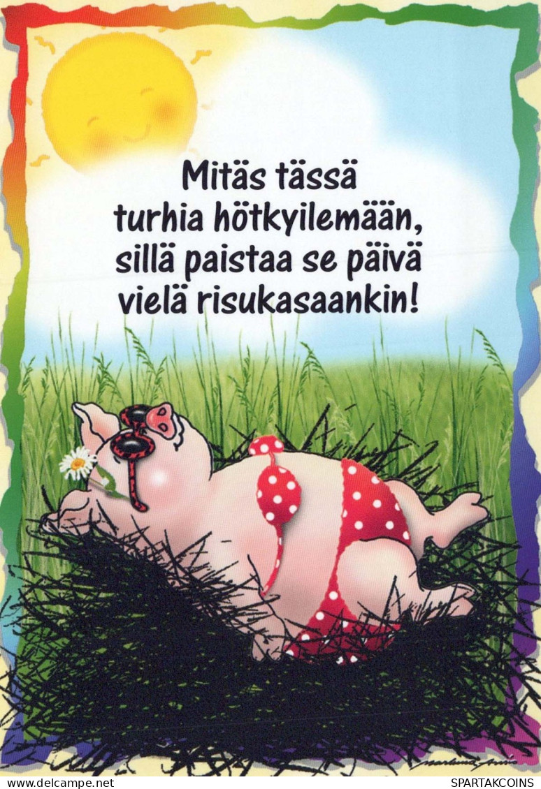 PIGS Tier Vintage Ansichtskarte Postkarte CPSM #PBR750.DE - Pigs