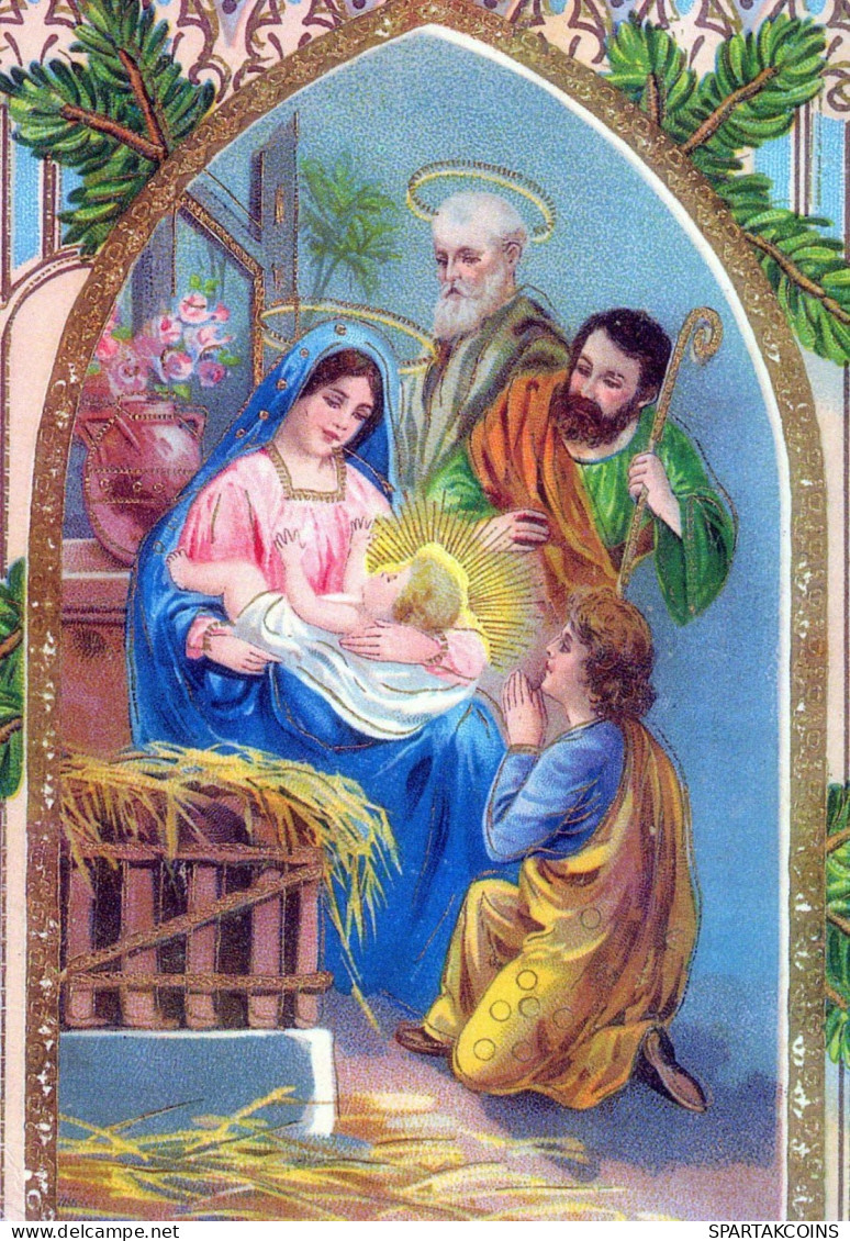 Jungfrau Maria Madonna Jesuskind Weihnachten Religion Vintage Ansichtskarte Postkarte CPSM #PBP932.DE - Vergine Maria E Madonne