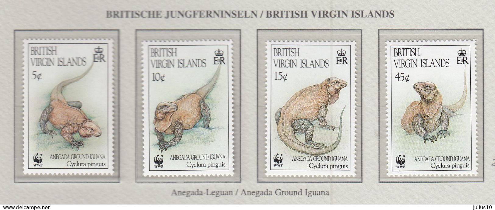 BRITISH VIRGIN ISLANDS 1994 WWF Iguana Mi 814-817 MNH(**) Fauna 508 - Otros & Sin Clasificación