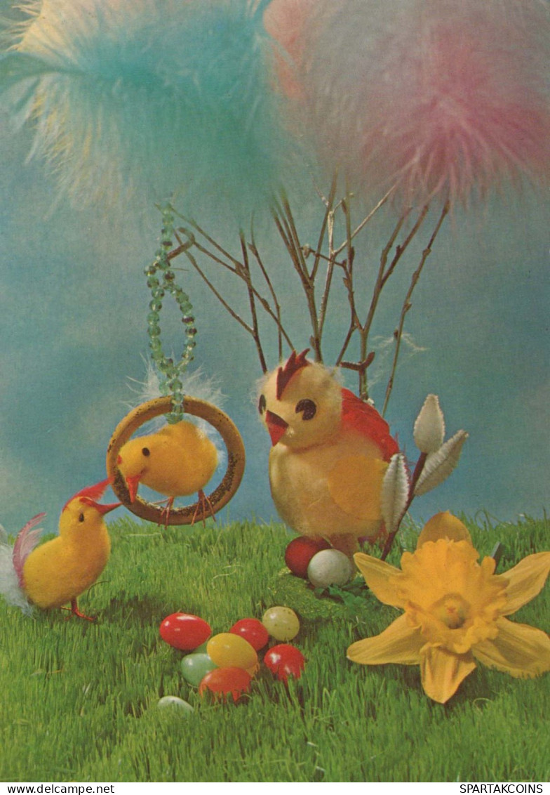 OSTERN HUHN EI Vintage Ansichtskarte Postkarte CPSM #PBO798.DE - Pâques